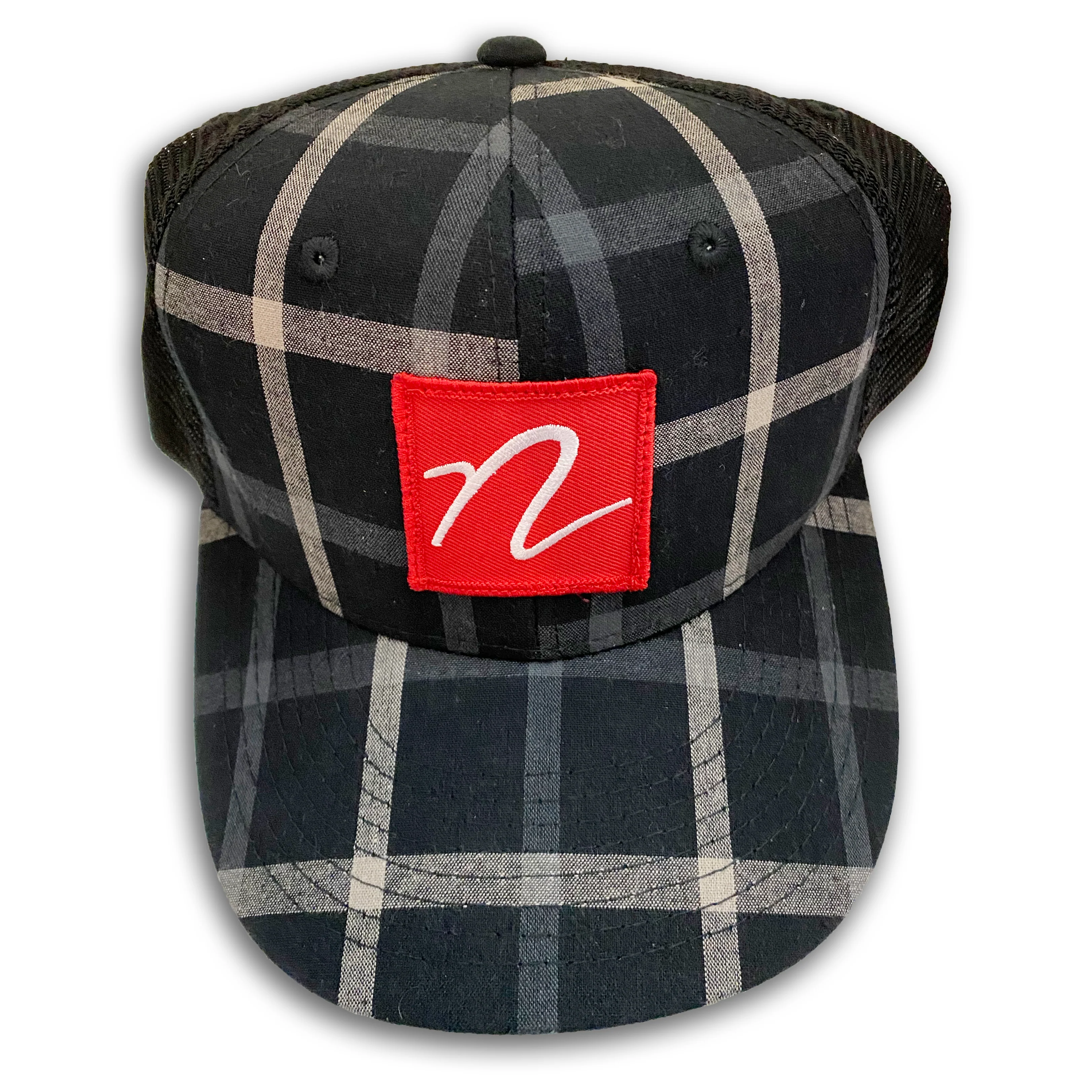 Red "N" Plaid Trucker Cap - Image 3