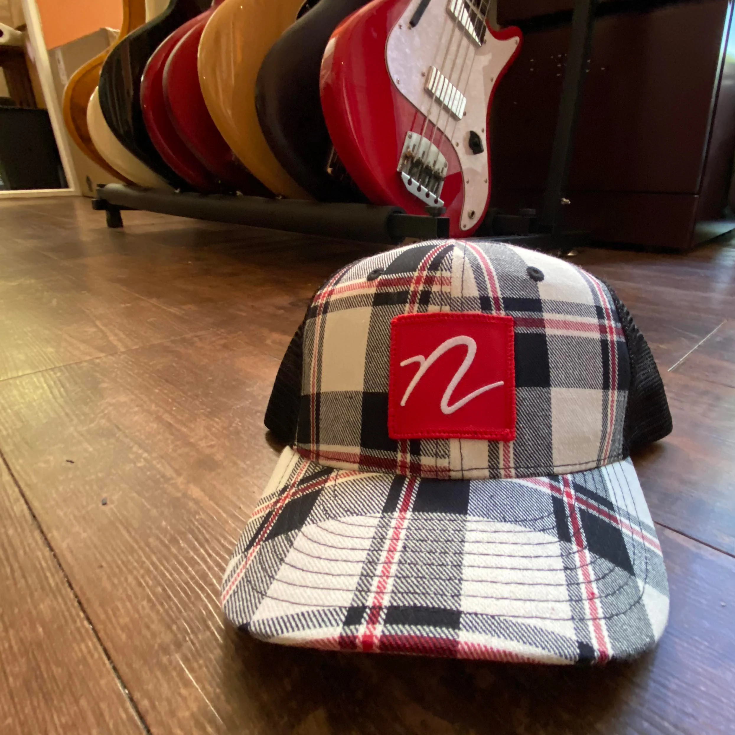 Red "N" Plaid Trucker Cap - Image 4