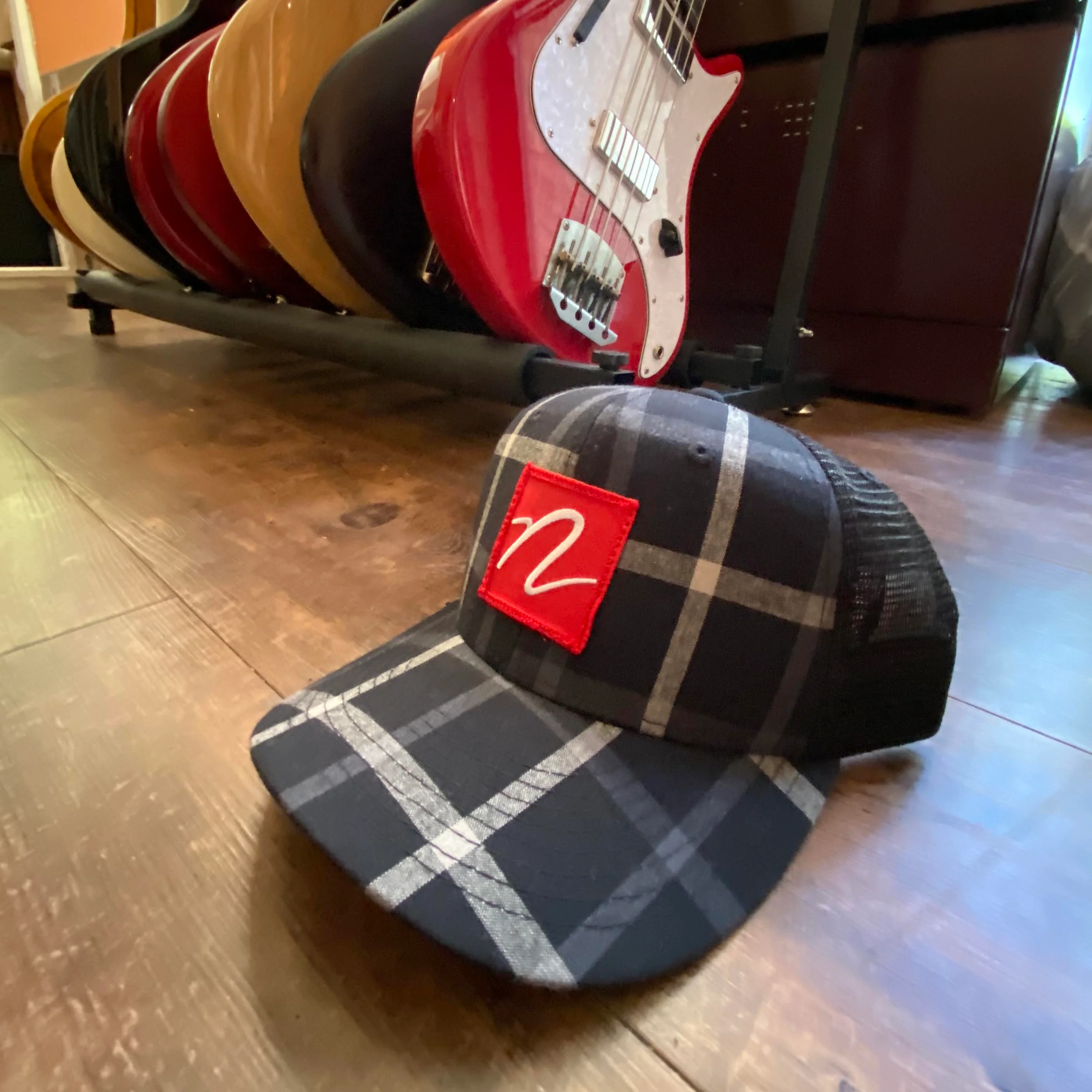 Red "N" Plaid Trucker Cap - Image 6